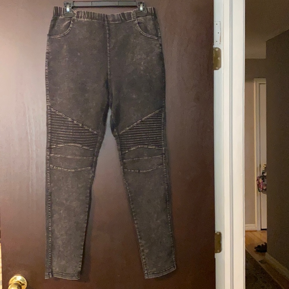 Black Moto Denim Jeans